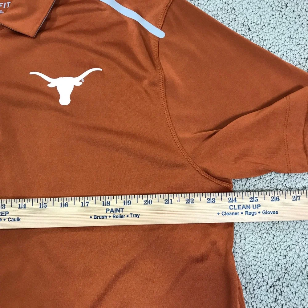 Nike Dri-FIT Texas Longhorns Mens XL Burnt Orange Polo Shirt Short Sleeve Golf